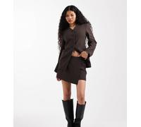 ONLY Petite - Gonna pantalone sartoriale marrone in coordinato 36