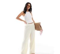 ONLY Petite - Pantaloni plissé a fondo ampio color latticello-Neutro XXL