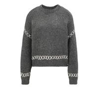 Only Petite Pullover 'ONLAMANDA' grigio scuro / bianco Donna - Abbigliamento - Taglie comode - Pullover e cardigan - Pullover Only Petite S