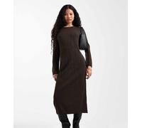 ONLY Petite - Vestito con gonna al polpaccio in maglia marrone cioccolato 50