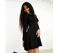 Only Petite - Vestito corto skater in maglia nero 40