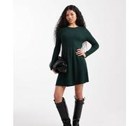 ONLY Petite - Vestito skater corto in maglia verde scuro 44-46