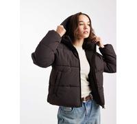 ONLY - Piumino marrone scuro con cappuccio 36
