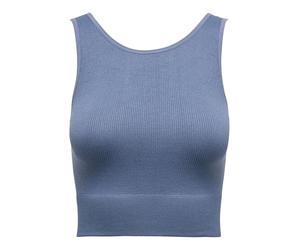 Only Play Canotta da Donna Senza Cuciture, Vendimia Índigo, XS-S