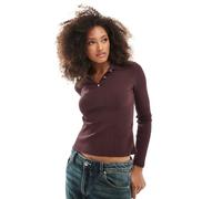 ONLY - Polo bordeaux a coste-Rosso 34