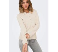 Only Polo in maglia Onlthea Pumice Stone da Donna L Beige