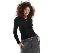 Only Polo Onlelisa a manica lunga Black da Donna L Nero