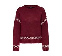 ONLY Pullover 'ONLAMANDA' bordeaux / bianco Donna ONLY XL