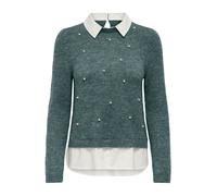 ONLY Pullover 'ONLDOLLY' verde scuro / bianco Donna - PROMO - Pullover e cardigan - Maglioni - Pullover a maglia fine ONLY L