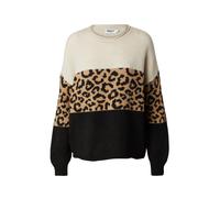ONLY - Maglione color block nero e bianco con stampa animalier-Multicolore S