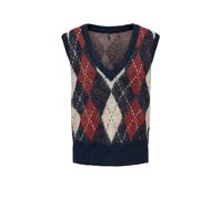 ONLY Maglieria e Cardigan Donna Blu Gilet Gilet con classico motivo argyle Autun