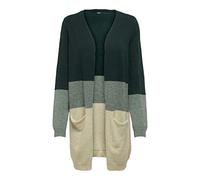 ONLY Queen L/S Long Cardigan Knt Noos Cardigan Donna, Verde (June Bug/Stripes/Balsamo Verde Mel/Oceano), 3X-Large