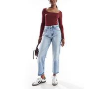Only - Robyn - Jeans dritti a vita alta blu medio W28 L32