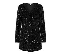 ONLY Sequins V-Neck Dress Wvn Onlanika LS Paillettes Abito con Scollo a V, Nero, XL Donna