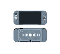ONLY Shell Case - Custodia protettiva in TPU morbido per Nintendo Switch OLED con fasi lunari nere ed estetiche