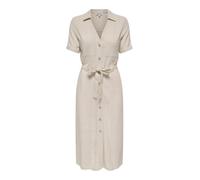 ONLY ONLSIESTA SS Lin BL Shirt Dress Pnt Noos Donna Abito Media Lunghezza Beige S