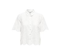 ONLY - Camicia a maniche corte traforata bianca-Bianco 36
