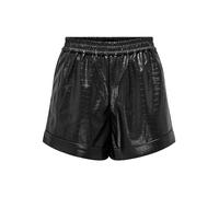Only Short in Ecopelle Effetto Croco con Elastico in Vita