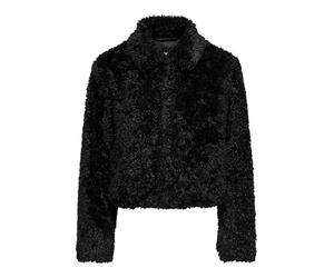 ONLY Short Jacket Onlginny Otw-Giacca Corta Teddy, Nero, M Donna