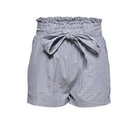 ONLY Onlsmilla Stripe Belt Dnm Shorts Noos, Pantaloncini Donna, Medium Blue Denim w Stripes, S