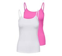 Only Singlet 2pack Onllove-Canottiera Jrs Noos, Confezione da 2, Bianco, L (Pacco da 2) Donna