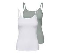 Only Singlet 2pack Onllove-Canottiera Jrs Noos, Confezione da 2, Bianco, XS (Pacco da 2) Donna