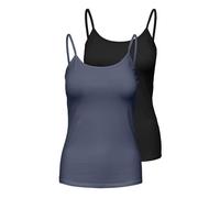 Only Singlet 2pack Onllove-Canottiera Jrs Noos, Confezione da 2, Nero, XS (Pacco da 2) Donna