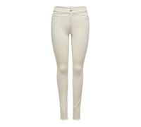 Only - Blush - Jeans skinny écru con fondo sfrangiato-Bianco XS