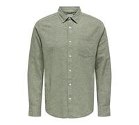 ONLY & SONS 1pkt Linenblend Onscaiden Life Rgls-Occhiali da Sole, 1 Pezzo, Motivo: Noos, Palude, XS Uomo