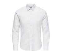 Only & Sons Caiden Shirt Solid Linen Bianco - Taglia M Abbigliamento Uomo