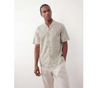 ONLY & SONS - Camicia a maniche corte beige e bianca a fiori-Bianco M