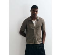 Only & Sons - Camicia a maniche corte in maglia grigia-Bianco L