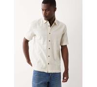 ONLY & SONS - Camicia a maniche corte testurizzata color crema-Bianco 2XL
