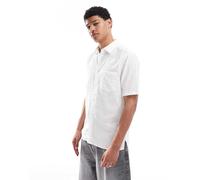 ONLY & SONS - Camicia a maniche corte vestibilità classica bianca in misto lino-Verde 2XL