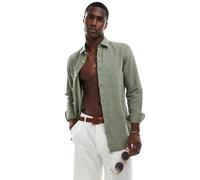 Only & Sons Camicia a maniche lunghe tinta unita in misto lino Palude XL