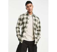 Only & Sons - Camicia a quadri grandi kaki e beige-Verde XL