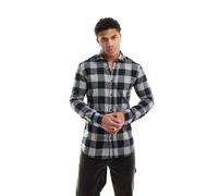 Only & Sons - Camicia a quadri grigia e nera-Grigio XS