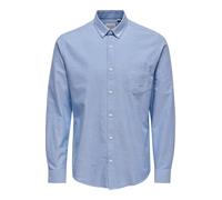 ONLY&SONS Men's Shirt Slim Fit Long Sleeve Oxford Shirt Stylish Comfortable Men's Shirt, Colore:Blu-3, Taglia:XL