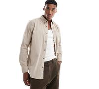 Only & Sons - Camicia beige in tessuto a coste-Bianco L