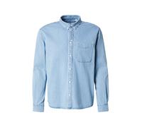 ONLY & SONS, ,Shirts ,Uomo ,Blu ,M Camicia Classica a Maniche Lunghe con Scollo Rotondo e Taschino Singolo