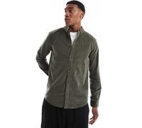 Only & Sons - Camicia color antracite in velluto a coste-Grigio XS