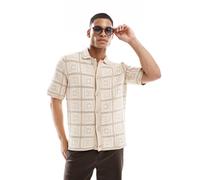 Only & Sons - Camicia comoda all'uncinetto beige-Bianco M