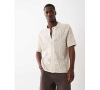 Only & Sons - Camicia comoda all'uncinetto color crema-Bianco S