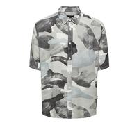 ONLY & SONS Onsbud Life SS RLX AOP Linen-Maglietta Noos Camicia a Maniche Corte, Spray Surf, L Uomo