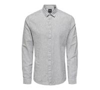 ONLY & SONS Onscaiden LS Stripe Linen Shirt 6601 Camicia, Navy Scuro, S Uomo