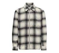 ONLY & SONS Onsaustin Wool Zip Overshirt Camicia a Maniche Lunghe, Bianco Anticato, Checks: Blue Horizon, S Uomo