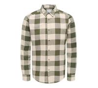 Only & Sons - Camicia a quadri grandi kaki e beige-Verde M