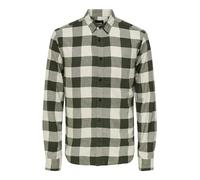 Only & Sons - Camicia a quadri grandi kaki e beige-Verde M