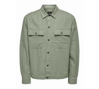 ONLY & SONS Onskennet LS Linen Overshirt Noos Camicia, Palude, S Uomo