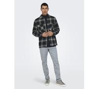 ONLY & SONS - Camicia giacca grigia a quadri-Grigio S